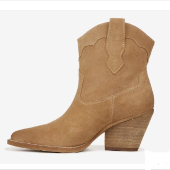 💕 NWT Zodiak Roslyn Women's 9 Latte Leather Western Cowgirl Ankle Bootie Boots - Picture 3 of 4